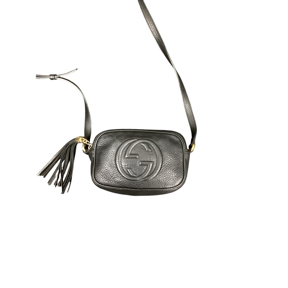 Gucci Black Pebbled Leather Soho Disco Crossbody Bag with Tassel #347994 527066 - Picture 2 of 11